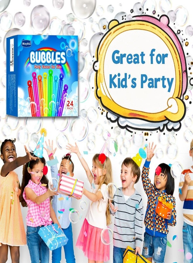 Waybla 24 Pack Bubble Party Favors for Kids, Goodie Gift Bag Stuffer Fillers for Kids, 8 Colors Mini Bubble Wands Birthday Summer Beach Pool Toys for Boys Girls, Classroom Prizes Treats for Toddlers - Image 3